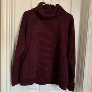 Maroon quilt sweatshirt